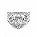 Dolland Women's Floral Ring Rose Lucky Flower Leaf Rhinestone Jewelry Cocktail Party Rings Bridal Wedding Band,6#