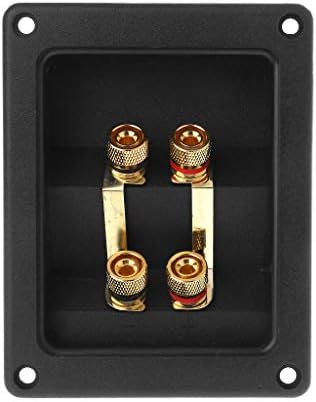 SEAyaho Terminal Cup Connector 266 Parts Express Binding Posts Gold Banana Jacks Recessed Bi-Amp Speaker Box Black
