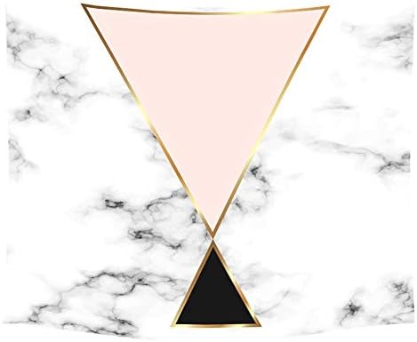 Wall Tapestry Marble Grain Ceramic Effect Gold Geometric Triangle Pink Spring Summer Home Decor Tapestry Wall Hanging Decoration Living Room Bedroom Dorm Micro Fiber Peach Superior Durable Material
