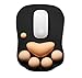 Mouse Pad with Wrist Support Cat Paw Soft Silicone Wrist Rests Wrist Cushion Computer Mouse Pad Mat Desk Decor (Black+Yellow Paw)