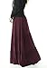 TRENDY UNITED Women's Bohemian Style High Waist Shirring Ruffle Pocket Skirt (S0059-BGD, XL)