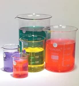 Glass Beaker Set of 5 - 50, 125, 250, 600 and 1000ml
