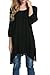 Meaneor Women's Casual Plus Baggy 3/4 Sleeve Solid Loose Asymmetrical Tunic Top