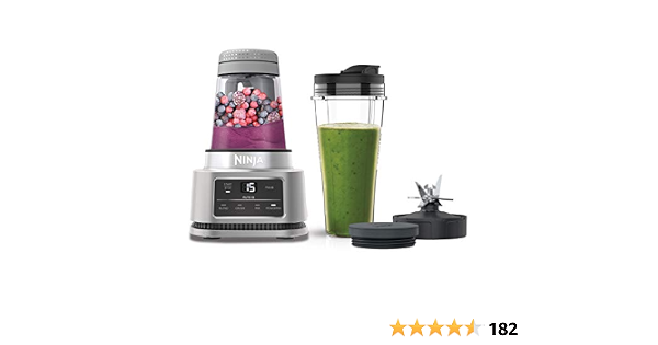 Ninja Foodi mikser 2 w 1 Power Nutri z kubkiem (700 ml) i miską (400 ml),  1100 W, silnik Smart Torque i technologia Auto-iQ [CB100EU], srebrny :  Amazon.pl: Dom i kuchnia
