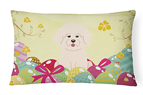 Caroline's Treasures BB6075PW1216 Easter Eggs Bichon Frise Canvas Fabric Decora…