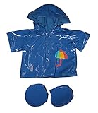 Stuffems Toy Shop Blue Raincoat w/Boots Outfit Teddy Bear Clothes Fits Most 14