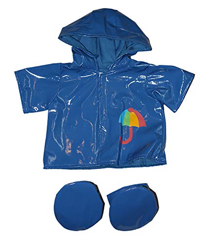 Stuffems Toy Shop Blue Raincoat w/Boots Outfit Teddy Bear Clothes Fits Most 14