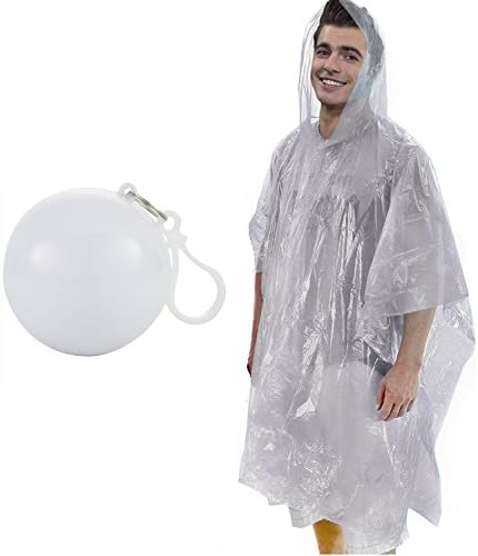 GREAT KIDS GIFT!! Emergency Hooded Ponchos Packed in a Compact Ball Key-chain! - Unsurpassed Quality - Choose From a Variety of Colors You Like - Poncho and Ball are Same Colors!