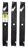 Maxpower 561381 3 Blade Set for A 50'' Cut Replaces OEM No 110-6837-03, black