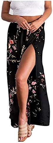 MsAnya Womens Palazzo Slit Wide Leg Pants Summer Casual Beach Boho Hippie Bohemian Pilate Plus Size 10-18