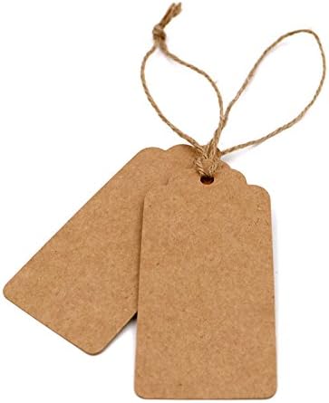 jijAcraft 200PCS Brown Gift Tags - Large Kraft Paper Tags, 10x5cm, with String for Christmas & Wedding Favours - Image 4