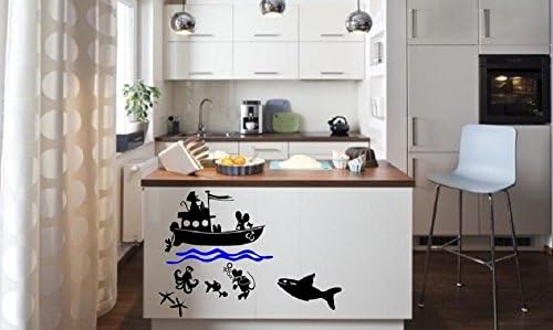 18" x 12" Scuba diving diver shark ocean fishing mouse stickers funny wall