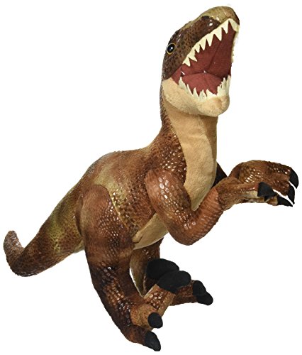 Wild Republic Dinosauria II Velociraptor Dinosaur Stuffed Animal, Multicolor, Size 17