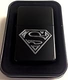 Superman Super Hero Comic Black Gift Engraved Lighter Biker Gift LEN-0056