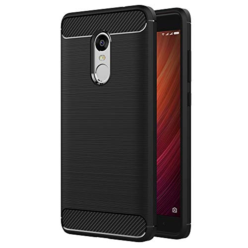 Tarkan Xiaomi Redmi Note 4 Carbon Fibre Case, Armour Rugged Shock Proof HQ Rubberized Back Cover [Charcoal Black] [Extre