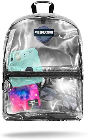 Vibedration All-Access 2 Liter Clear Hydration Backpack, BPA Free Water Pack (Clear)