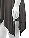 Made by Johnny MBJ WT1120 Womens Cross V Neck Short Sleeve Empire Line Panel Tunic Top XL Heather_Charcoal