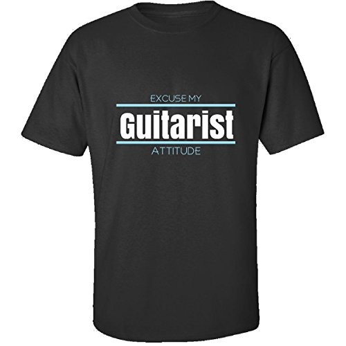 Excuse My Guitarist Attitude - Adult Shirt L Black