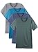 Bolter 4 Pack Men's Everyday Cotton Blend Short Sleeve T-Shirts (X-Large, Heather Blue-Green)