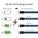 Micro USB Data Line, MKDGO 3ft Flat LED Visible Flowing Light Up Charging Cable USB 2.0A Male to Sync Data Cords Compatible with Samsung, Kindle, Nexus, LG, Sony, Xbox, PS4 - Blue Light