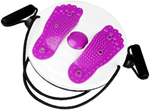Waist Twisting Disc, Yanun Waist Twister Figure Trimmer Foot Massage Board Twisting Waist Plate Magnet Balance Rotating Board with Pull Rope - Purple