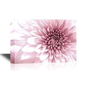 Floral Canvas Wall Art - Pink Chrysanthemum Flowers - Gallery Wrap Modern Home Art | Ready to Hang - 12x18 inches