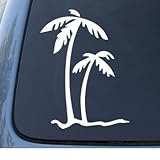 PALM TREES - Tropical Beach - Car, Truck, Notebook, Vinyl Decal Sticker #1027 | Vinyl Color: White