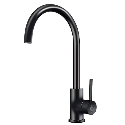 Sanlong Matte Black Kitchen Bar Sink Faucet Single Hole Stainless