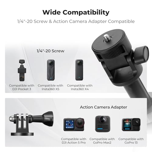 K&F Concept 69" Extendable Phone Tripod, Light Stand for DJI Pokect 4/3 | for GoPro for Insta360 X5X4 for DJI OSMO Pokect 4/3, Light, Projectors, Remote Control, 1/4" Screw, Light Stand,MS24