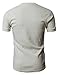 H2H Mens Basic Cotton V-Neck T-Shirts with Point Shoulder Button Leather Pocket Ivory US S/Asia M (JDSK16)