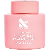 Olive &amp; June Nail Polish Remover Pot, Acetone-Free, 70 mL | Sponge-lid pot for no-mess manicure and pedicure removal; gentle, effective, acetone-free