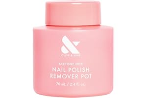 Olive & June Polish Remover Pot | Acetone-Free Nail Polish Remover with Sponge Lid for Mani + Pedi | No-Mess, Gentle & Effective Formula | Non Acetone | Vegan & Cruelty-Free | 70mL