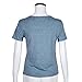 GONKOMA Women Summer Solid Color Short Sleeve T-shirt Fashion Casual Blouse Top (S, Blue)