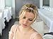 Mariell Rose Gold Crystal Hair Vine for Brides, Blush Gold Flexible Wedding Headpiece with Double Combs