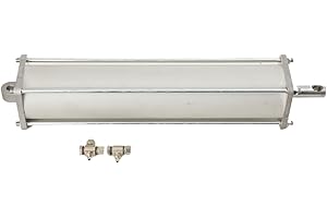 TABODD Tire Changer Machine Table Top Air Cylinder 420X80X88mm, Aluminum Alloy Pneumatic Air Cylinder with Connector Accessories(PT1/8, Stroke: 370mm)