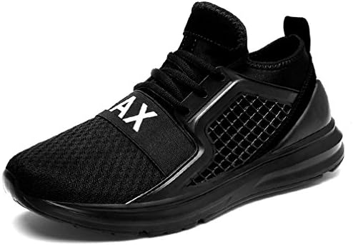 UTENAG Men's Athletic Running Shoes Sports Walking Fitness Casual Mesh Lightweight Breathable Fashion Sneakers 9.5 D(M) US/EU 43 Black