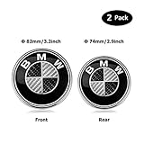 Emblems for BMW, 82mm Hood Emblem and 74mm Trunk Emblem for All Models BMW E30 E36 E46 E34 E39 E60 E65 E38 X3 X5 X6 3 4 5 6 7 8 (Black)