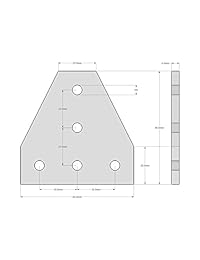 mergorun, 3d impresora aluminio en forma de T 5 agujero 60 x 60 x 13.1 foot placa de unión para 2020 V slot T Slot extrusión de aluminio, 8 unidades