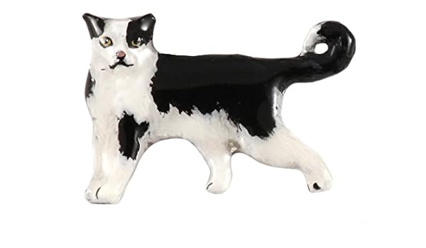 Pintado ~ de gato de pie ~ gris y negro ~ imán para frigorífico ...