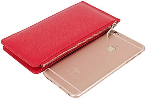 Noedy RFID Blocking Womens Genuine Leather Slim Card Organizer Wallet