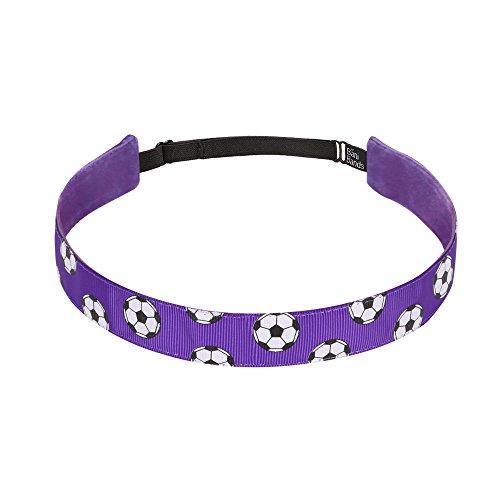 Bani Bands Women's Soccer Adjustable Headband with Non-Slip Lining, Purple