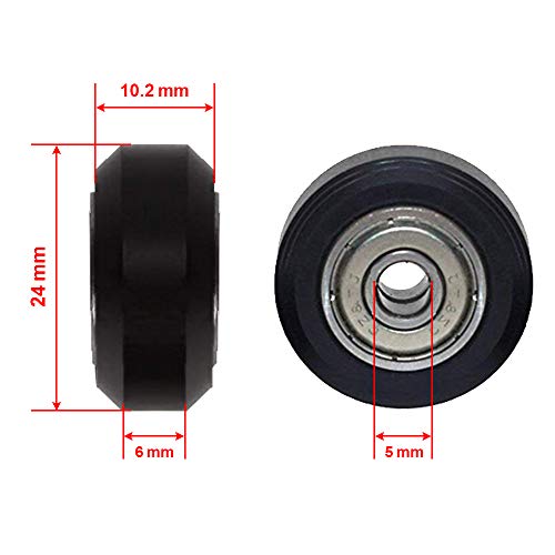Ender3 CR-10S Pro Creality 3D Printer Accessory V-Slot POM Wheels Plastic Pulley V Groove Ball Bearings Pulley Passive Round Wheels Roller for Ender 3/Ender 3 Pro/CR-10/CR-10S/CR-10S Pro /10 pcs