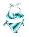 RELLECIGA Women's Bikini Set Bow Minimal Push Up Halter Top Side Tie Swimwear