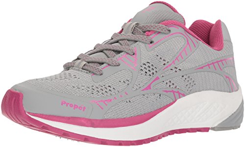 Propét Women’s One LT Running Shoe, grey/berry, 7 Narrow US