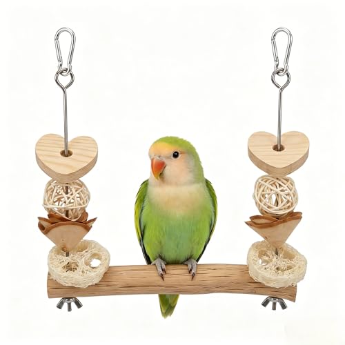 gluzoo Bird Swing Perch with Chew Toys for Small Parrots, Cage Accessory at Amazon