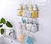 KESOL Shower Caddy and Soap Dish with Hooks Shower Shelf Organizer, No Drilling Adhesive Wall Mounted Bathroom Shelf, Rustproof SUS304 Stainless Steel (2 Pack), Silver