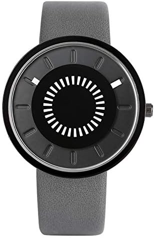 Turntable Geek Watch for Men Women, No Pointer Gradient Color Dial, Cool Unisex Vortex Spiral Watches