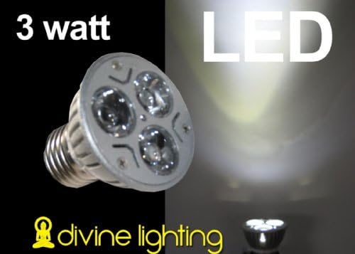 4 Qty. Divine Lighting Par 16 LED Pure White 3 x 1 watt e27/e26 PAR16 6500K