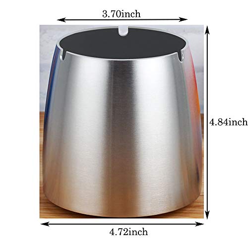 OILP Outdoor Ashtray with Lid for Cigarettes,Stainless Steel Windproof/Rainproof Ashtray for Outside Home Table (X-Large)