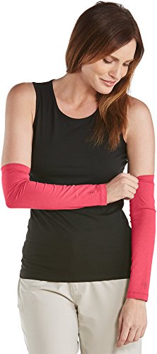 Coolibar UPF 50+ Women's Sun Sleeves - Sun Protective (Small/Medium- Bright Coral)